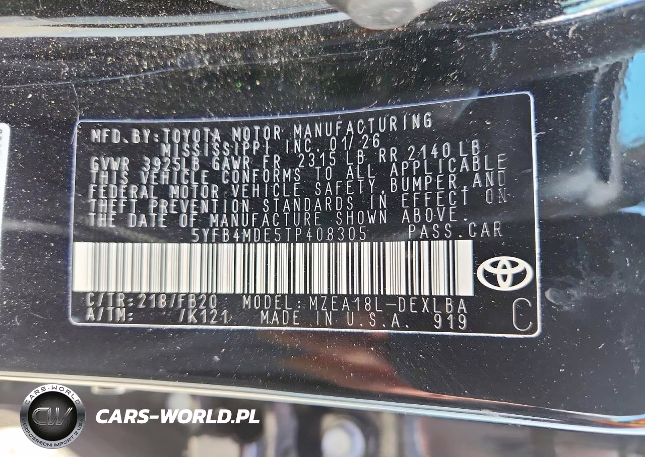 2026 Toyota Corolla Le VIN:5YFB4MDE5TP408305 - 12