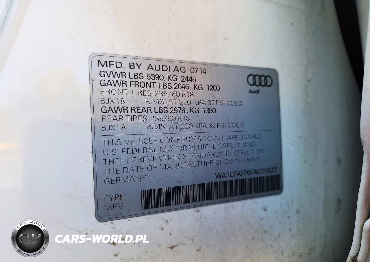 2015 Audi Q5 Premium VIN:WA1CFAFP6FA031627 - 13