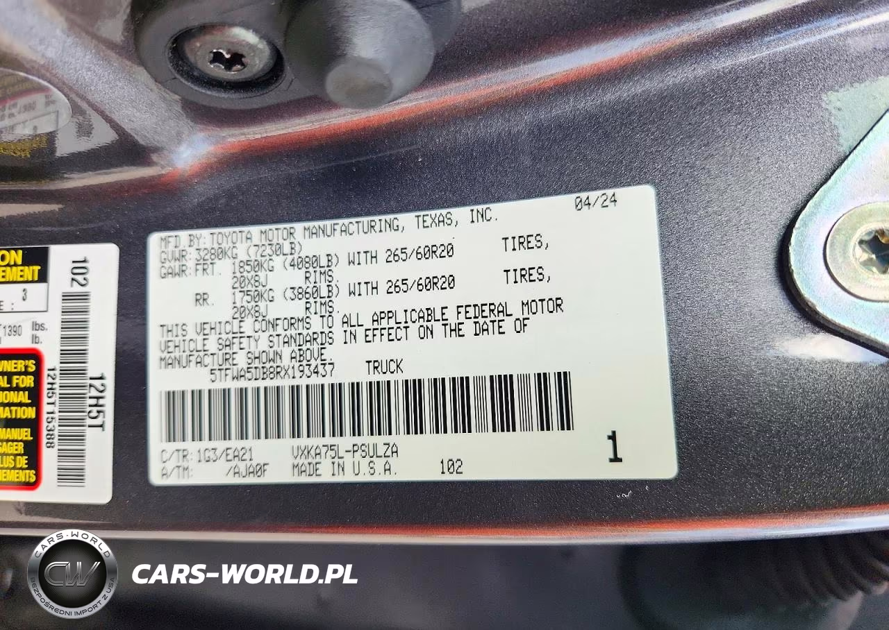 2024 Toyota Tundra Limited VIN:5TFWA5DB8RX193437 - 12