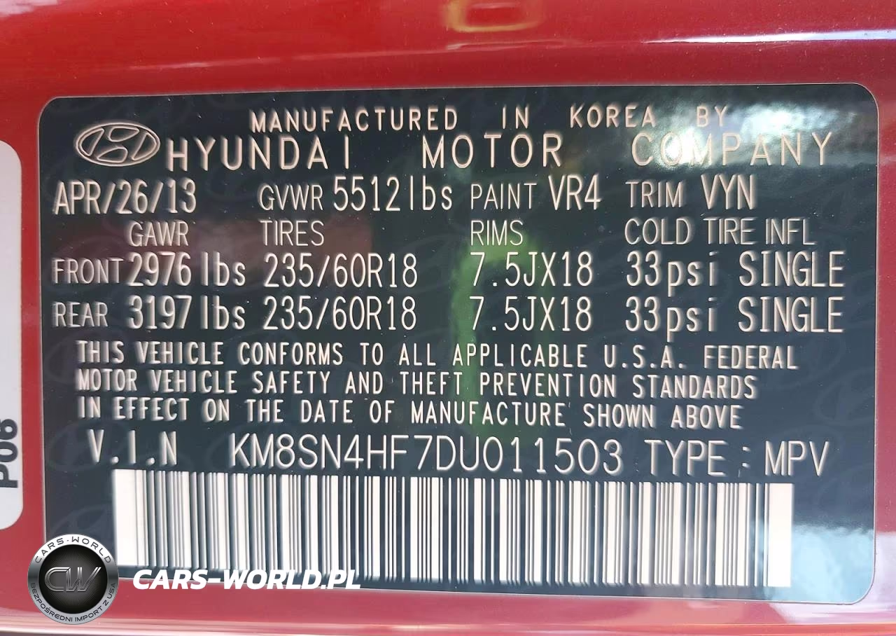 2013 Hyundai Santa Fe Gls VIN:KM8SN4HF7DU011503 - 13
