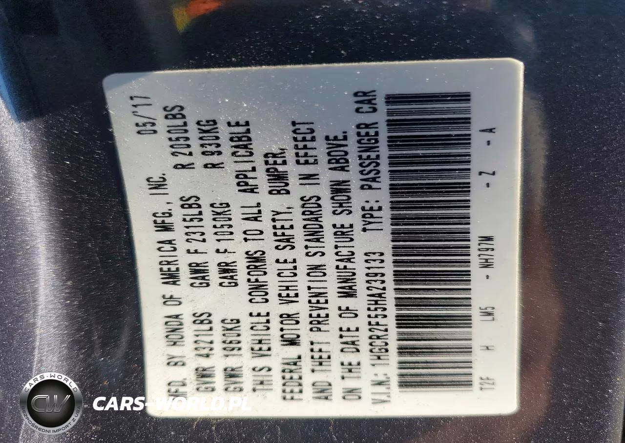 2017 Honda Accord Sport VIN:1HGCR2F55HA239133 - 13