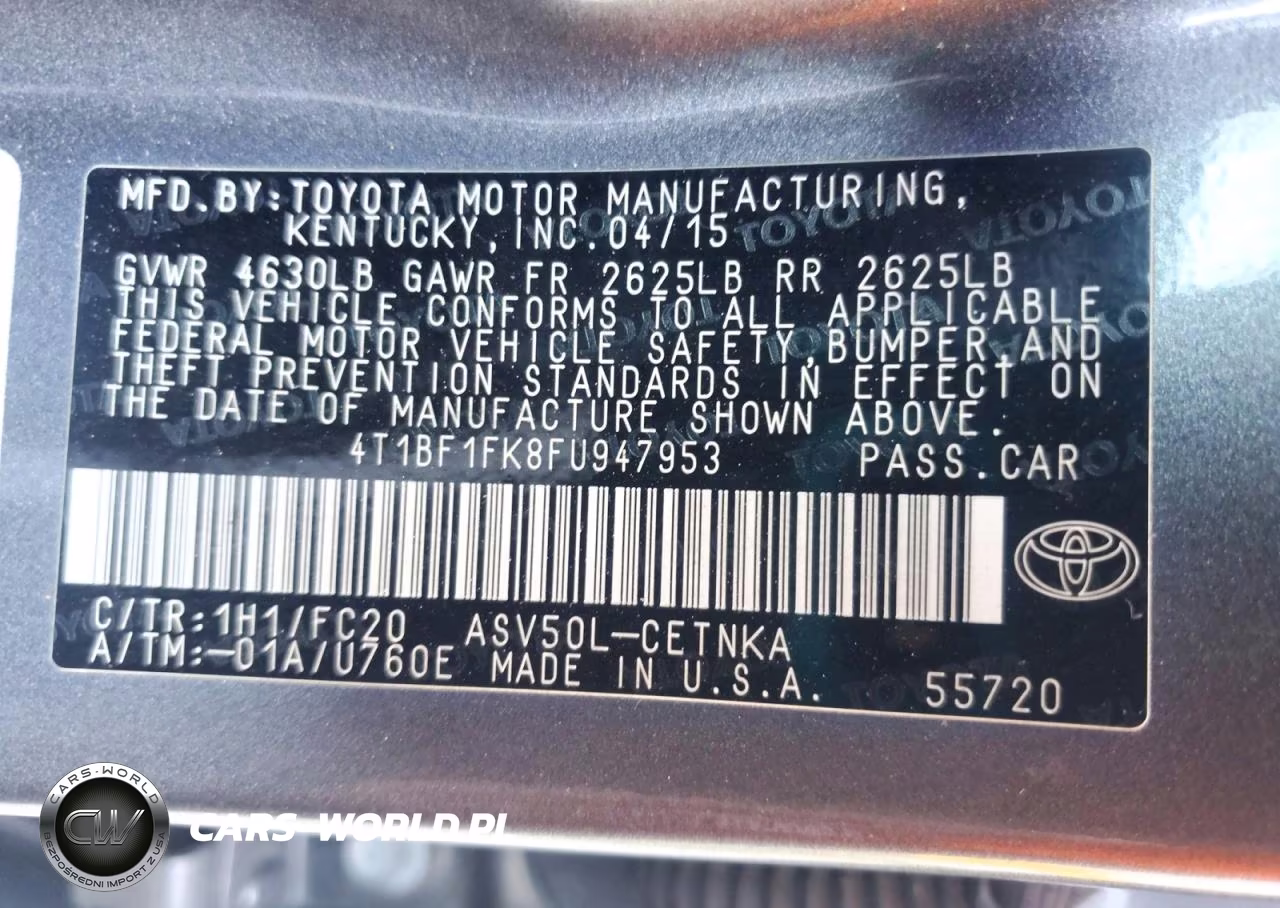 2015 Toyota Camry VIN:4T1BF1FK8FU947953 - 12