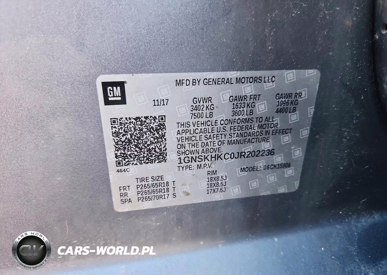 2018 Chevrolet Suburban K1500 Lt VIN:1GNSKHKC0JR202236 - 13