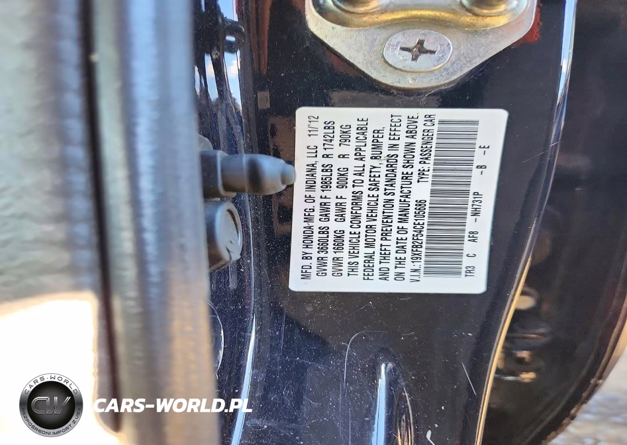 2012 Honda Civic Lx VIN:19XFB2F54CE105686 - 12