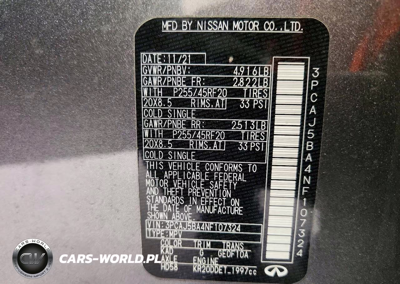 2022 Infiniti Qx50 Luxe VIN:3PCAJ5BA4NF107324 - 13