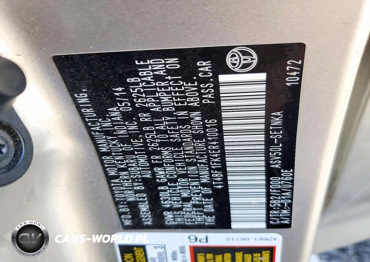 2014 Toyota Camry Le VIN:4T4BF1FK4ER410016 - 12