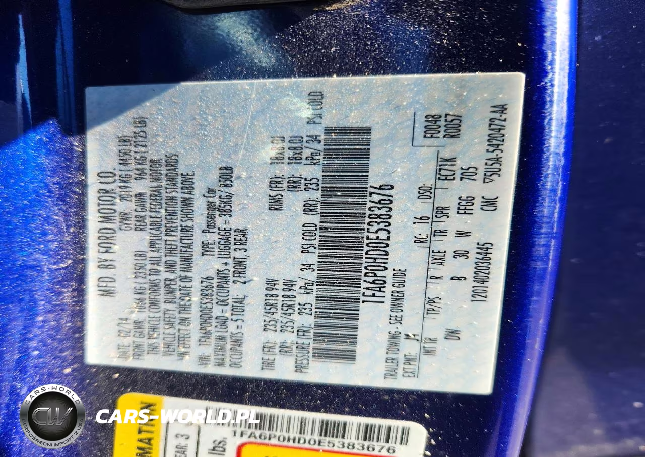 2014 Ford Fusion Se VIN:1FA6P0HD0E5383676 - 13
