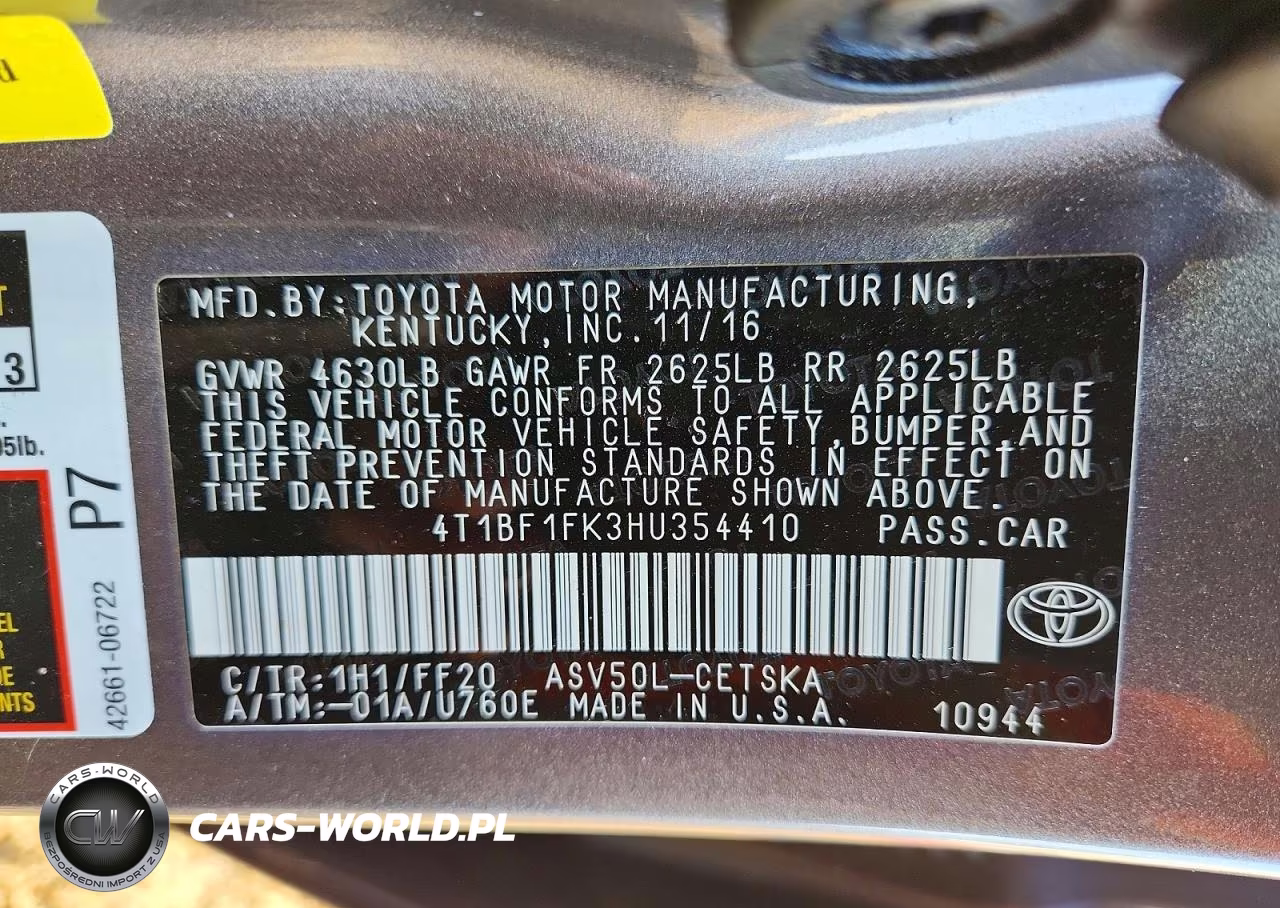 2017 Toyota Camry Se VIN:4T1BF1FK3HU354410 - 13