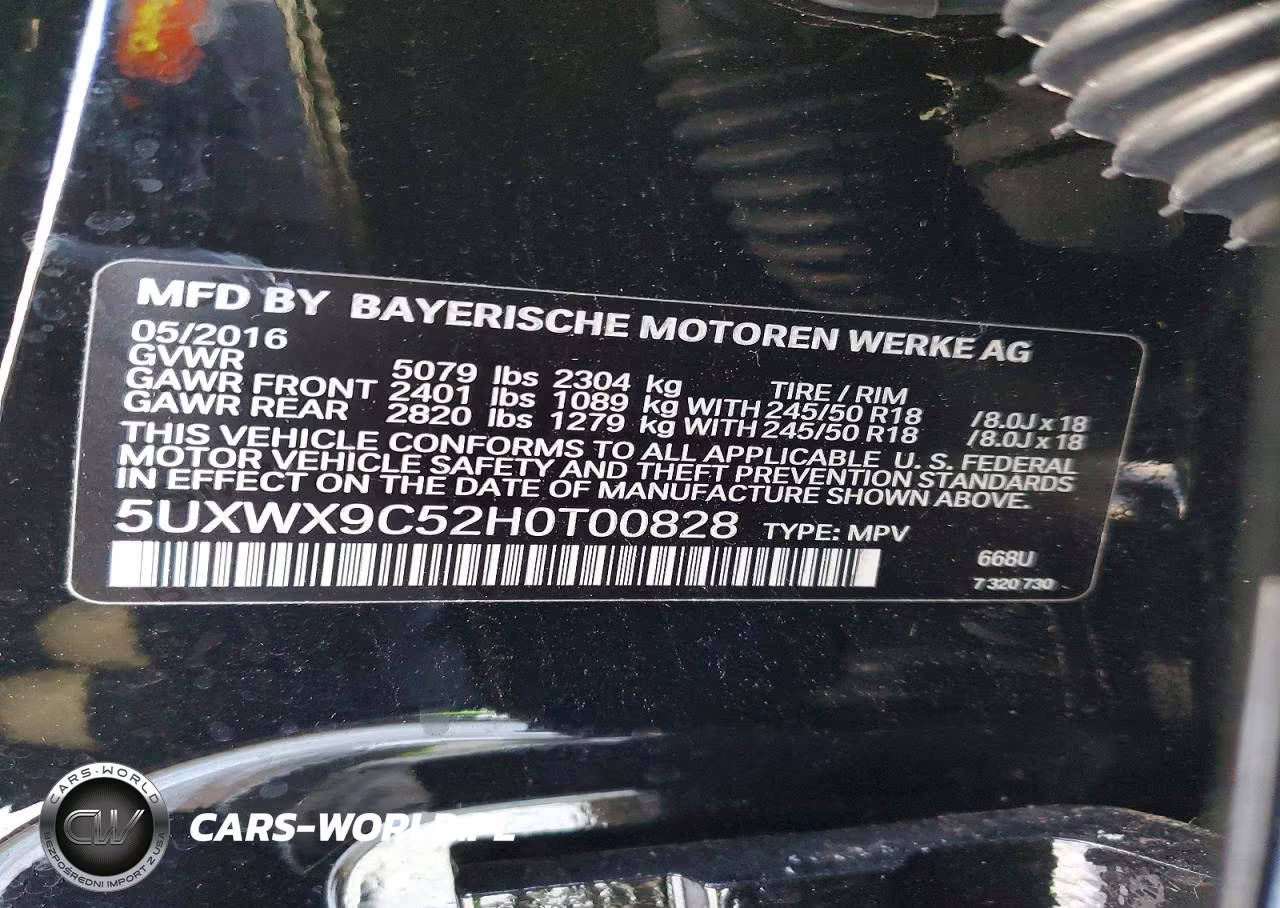 2017 BMW X3 xDrive28I VIN:5UXWX9C52H0T00828 - 12