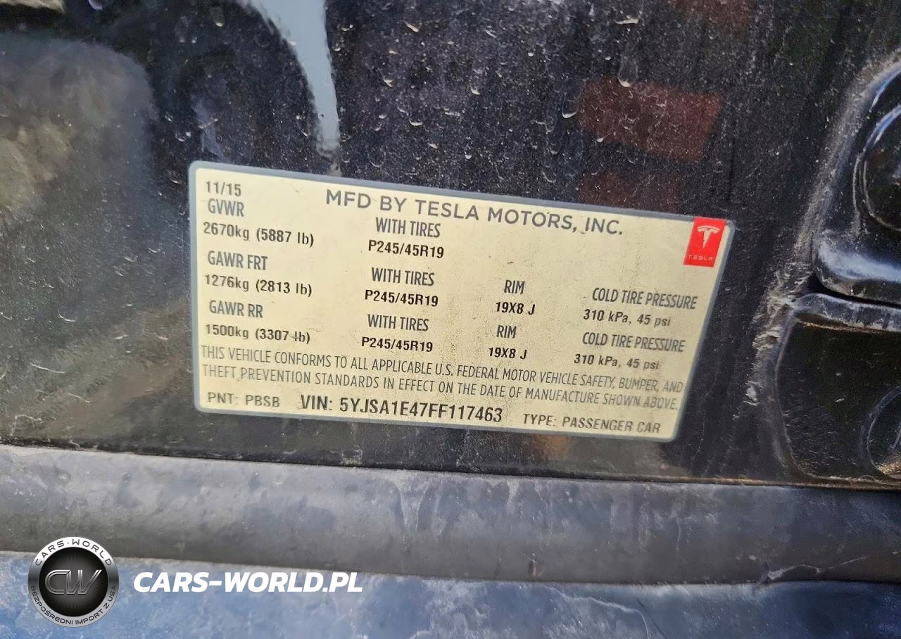 2015 Tesla Model S VIN:5YJSA1E47FF117463 - 12