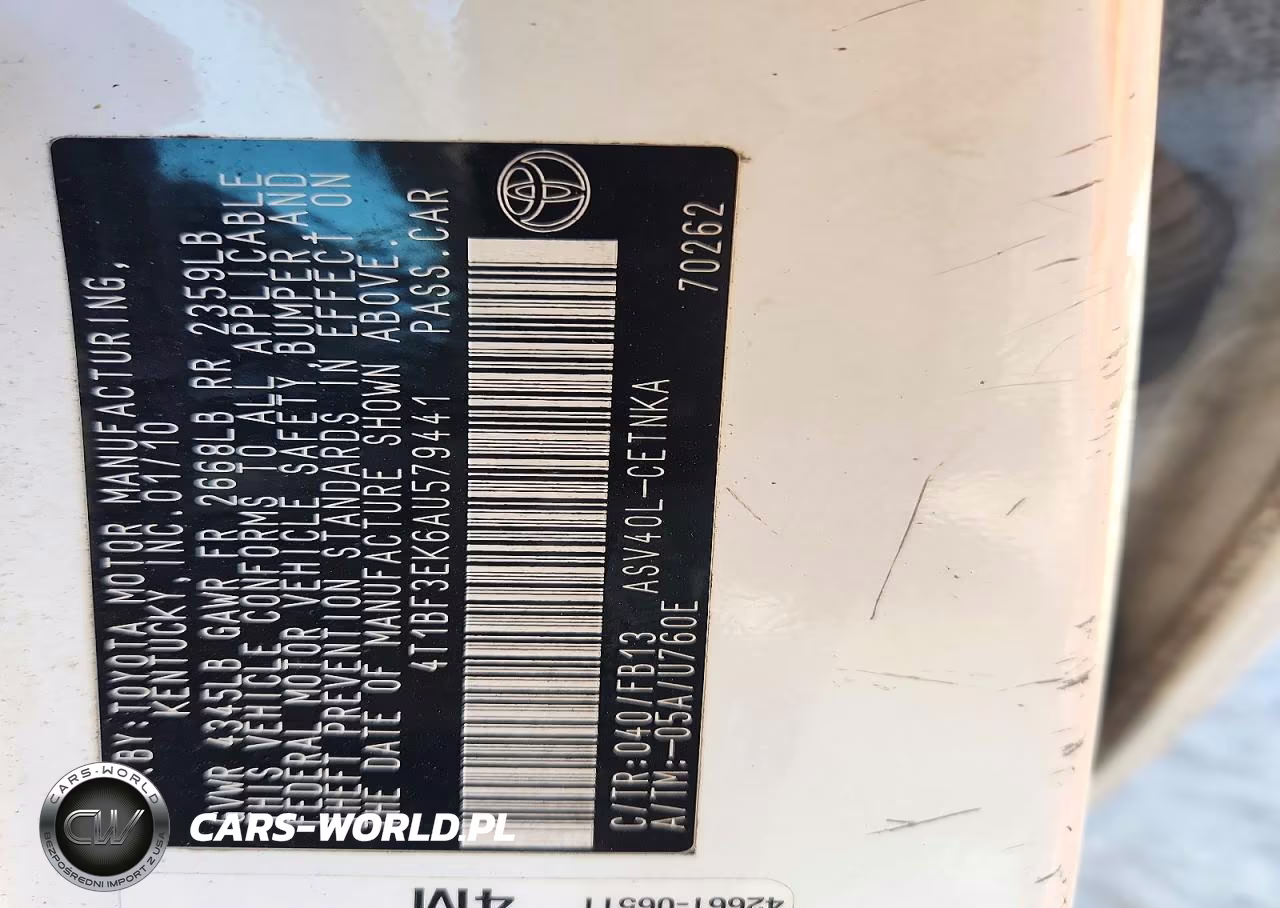 2010 Toyota Camry Base VIN:4T1BF3EK6AU579441 - 12