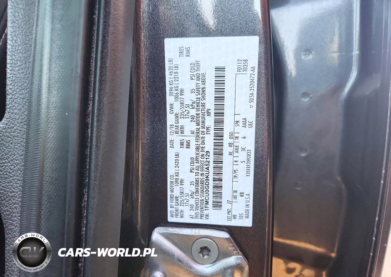 2019 Ford Escape Se VIN:1FMCU0GD9KUA52129 - 13