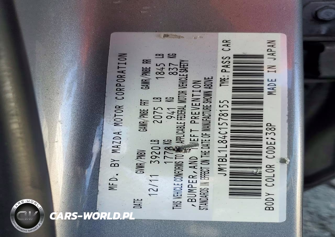 2012 Mazda 3 I VIN:JM1BL1L84C1578155 - 12
