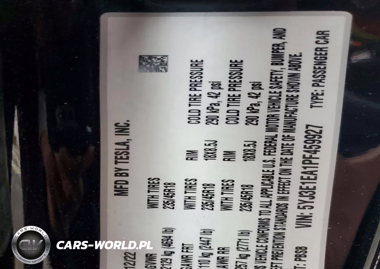 2023 Tesla Model 3 VIN:5YJ3E1EA1PF459927 - 12