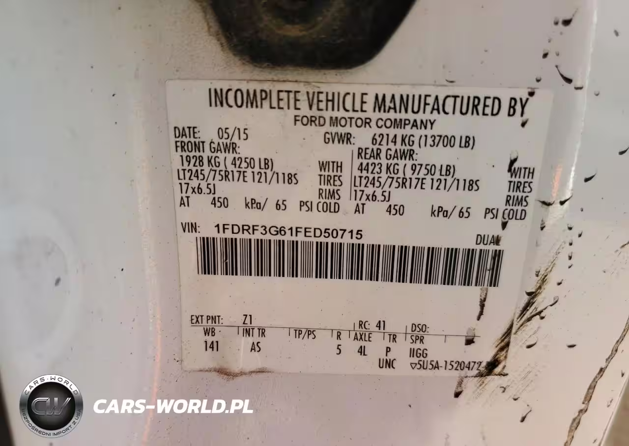 2015 Ford F350 Super Duty VIN:1FDRF3G61FED50715 - 13