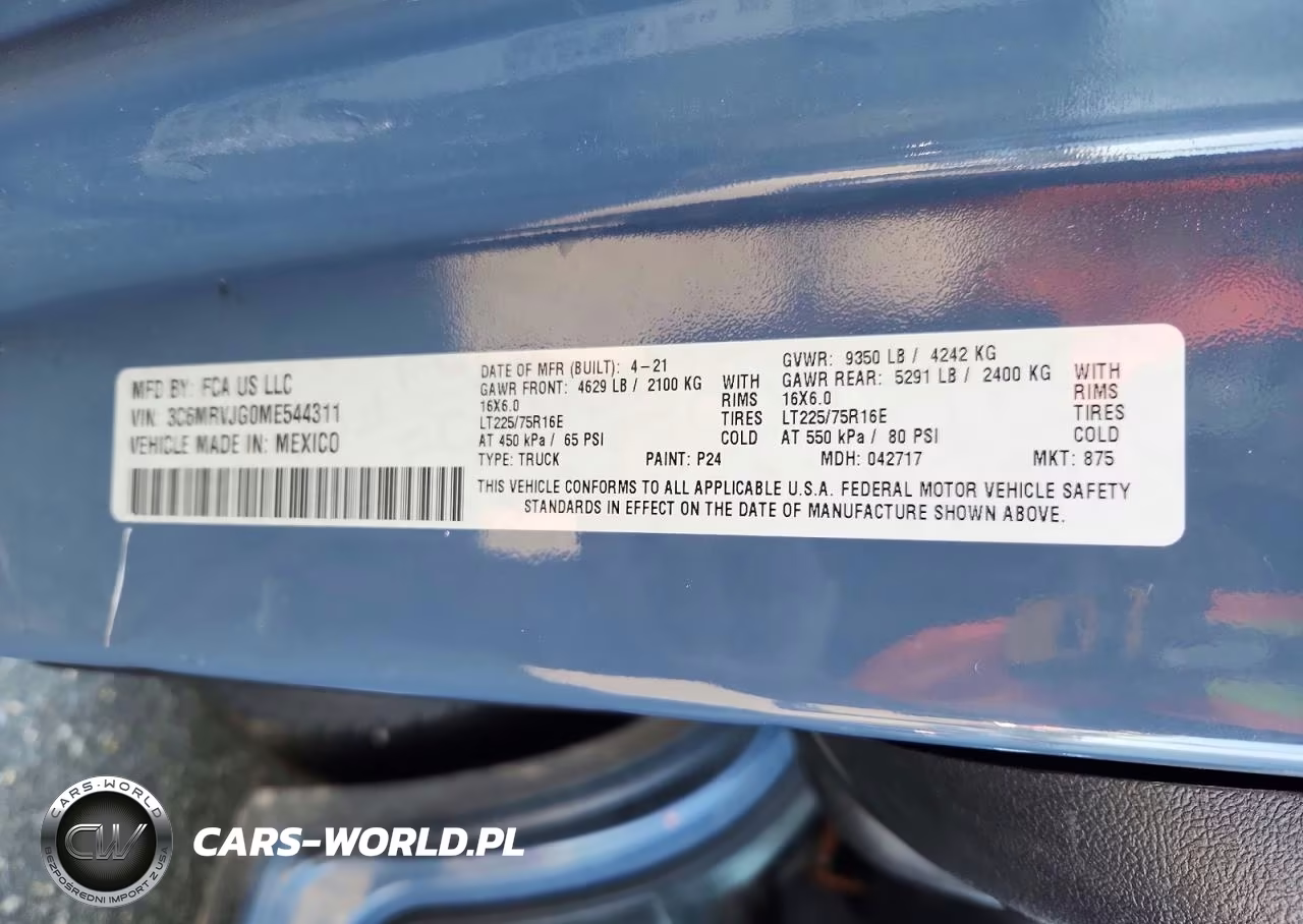 2021 Ram Promaster 3500 Delivery Van VIN:3C6MRVJG0ME544311 - 13