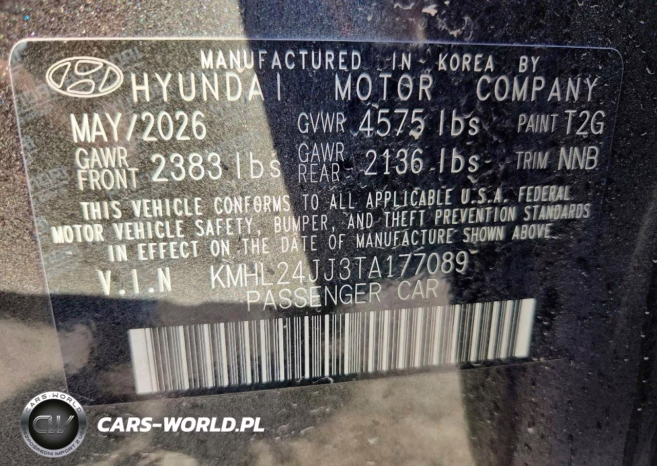 2026 Hyundai Sonata Hybrid Blue VIN:KMHL24JJ3TA177089 - 12