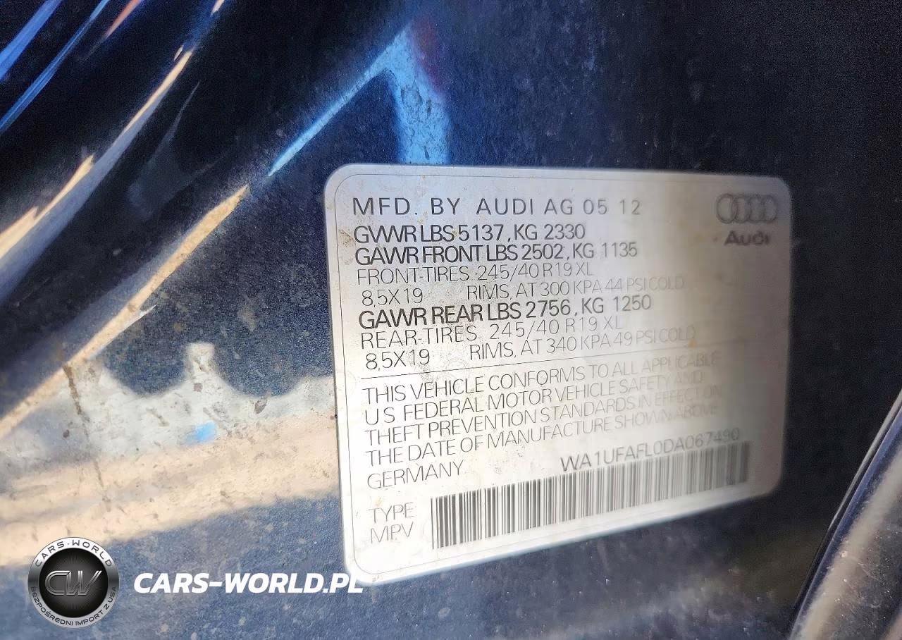 2013 Audi A4 Allroad Premium Plus VIN:WA1UFAFL0DA067490 - 12