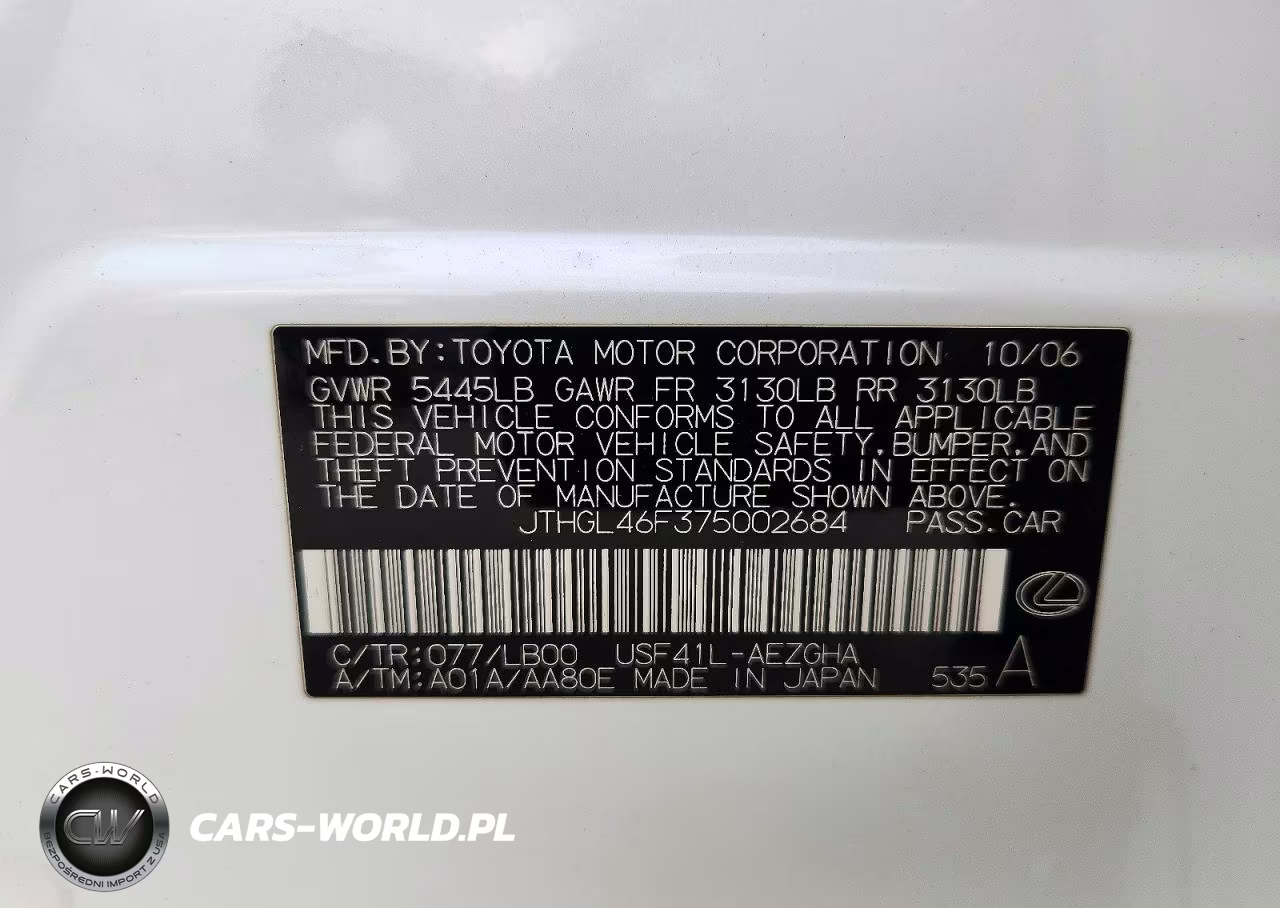 2007 Lexus Ls 460L VIN:JTHGL46F375002684 - 12
