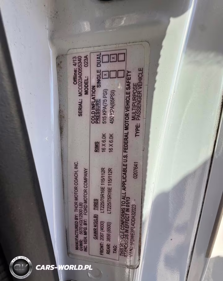FORD ECONOLINE VIN:1FDWE3FL4DDA32023 - 10