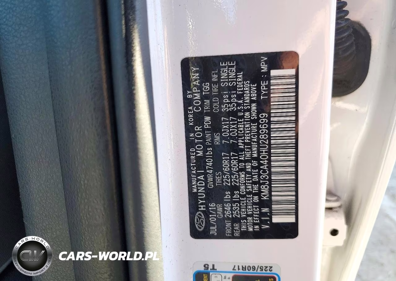 2017 Hyundai Tucson Se VIN:KM8J3CA40HU289699 - 13