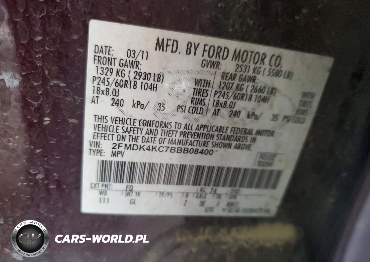 2011 Ford Edge VIN:2FMDK4KC7BBB08400 - 13