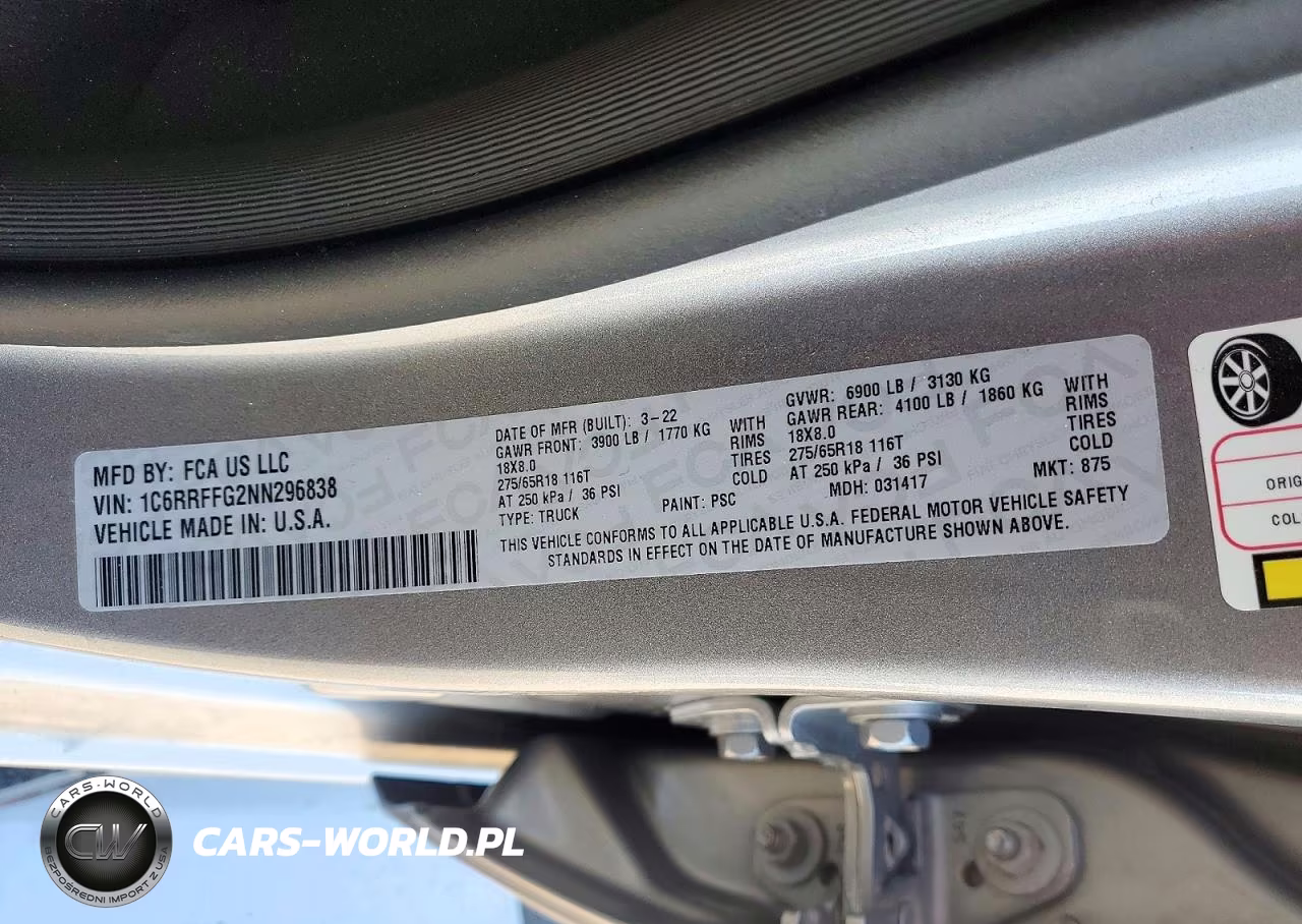 2022 Ram 1500 Lone Star 4X4 5'7 Box VIN:1C6RRFFG2NN296838 - 14