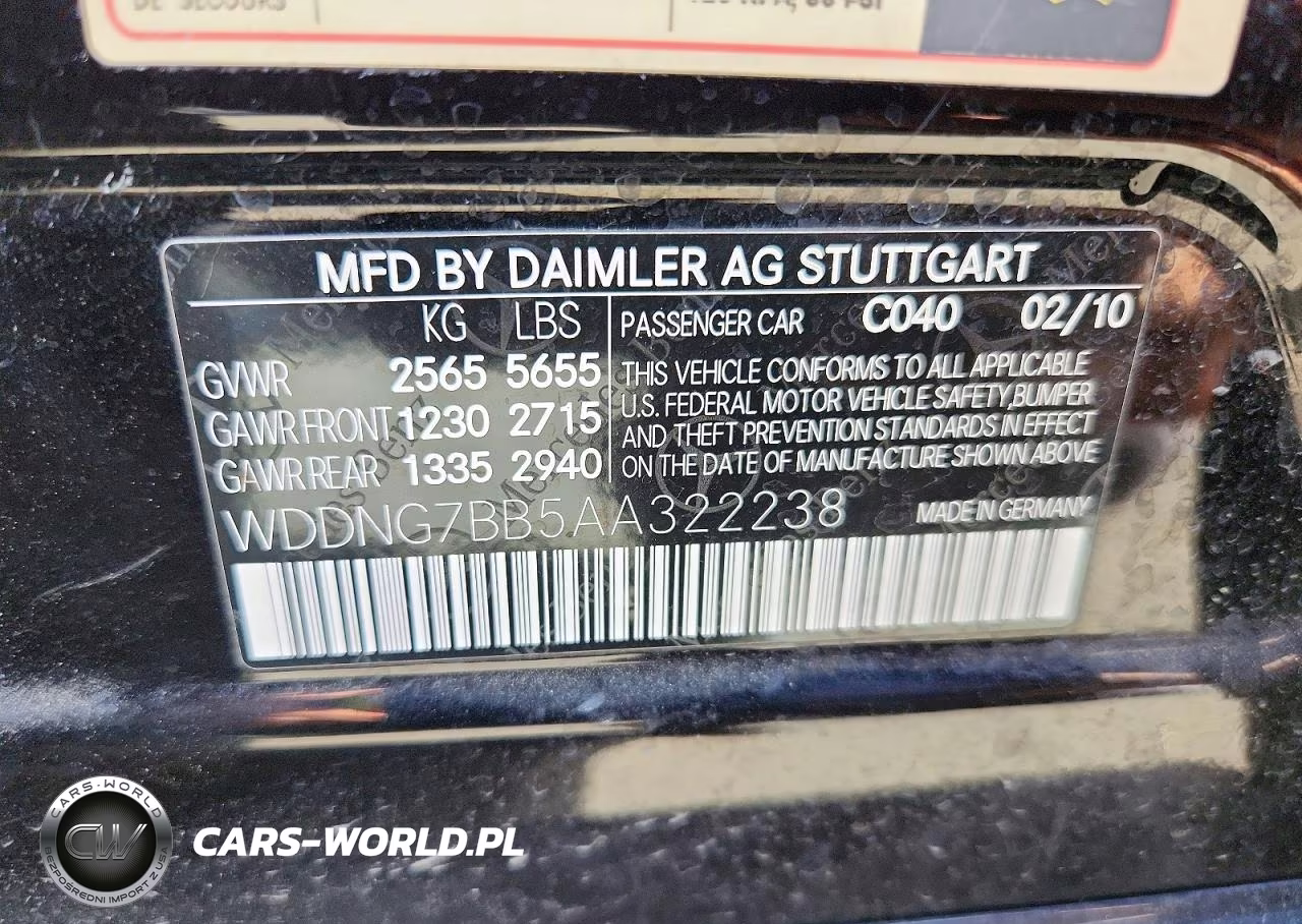 2010 Mercedes-Benz S 550 VIN:WDDNG7BB5AA322238 - 12