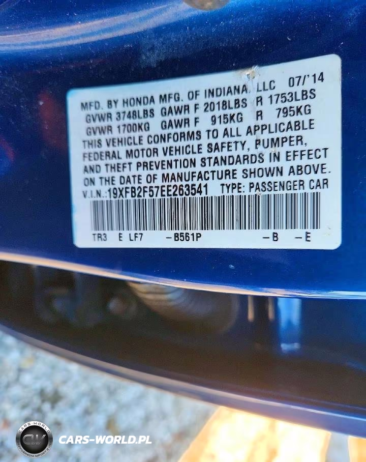 2014 Honda Civic Lx VIN:19XFB2F57EE263541 - 12