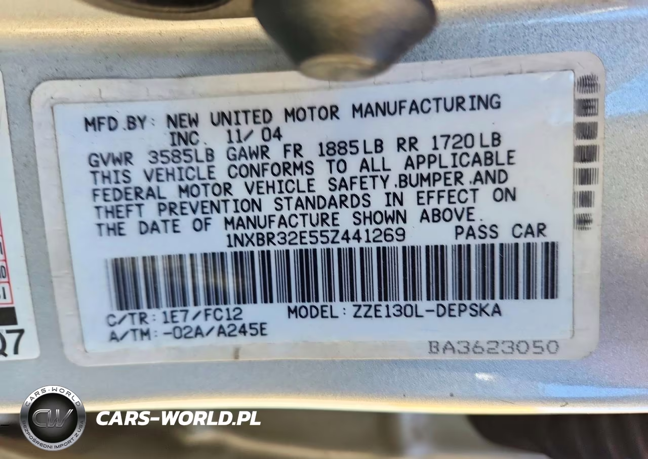 2005 Toyota Corolla S VIN:1NXBR32E55Z441269 - 12
