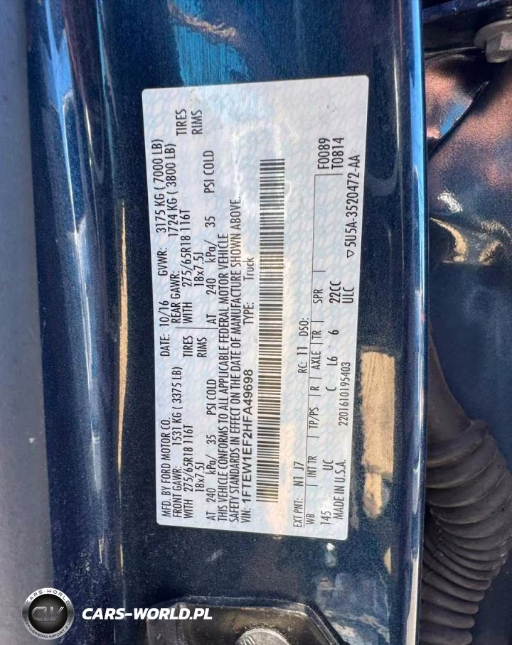 2017 Ford F150 Supercrew VIN:1FTEW1EF2HFA49698 - 10