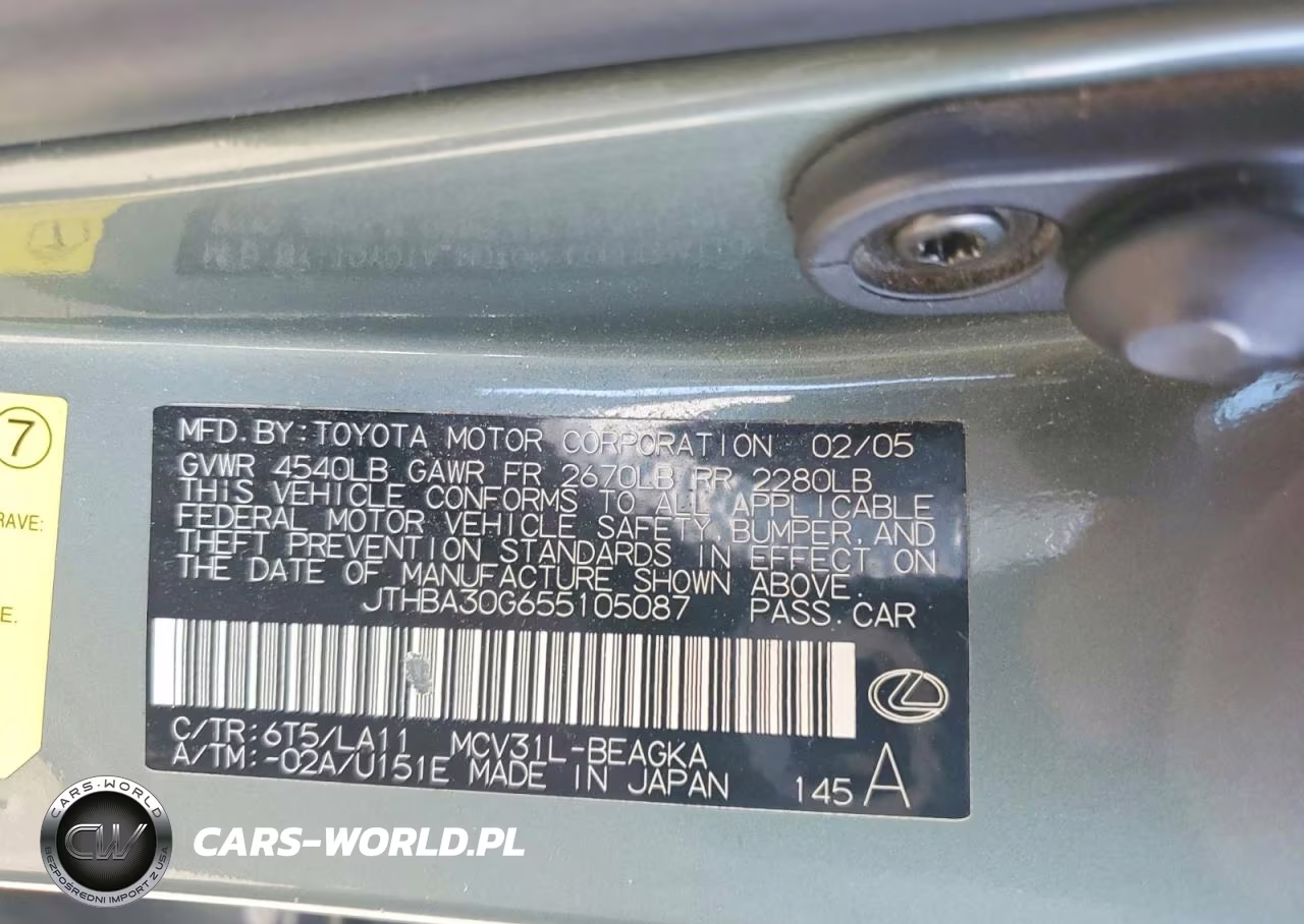 2005 Lexus Es 330 VIN:JTHBA30G655105087 - 12