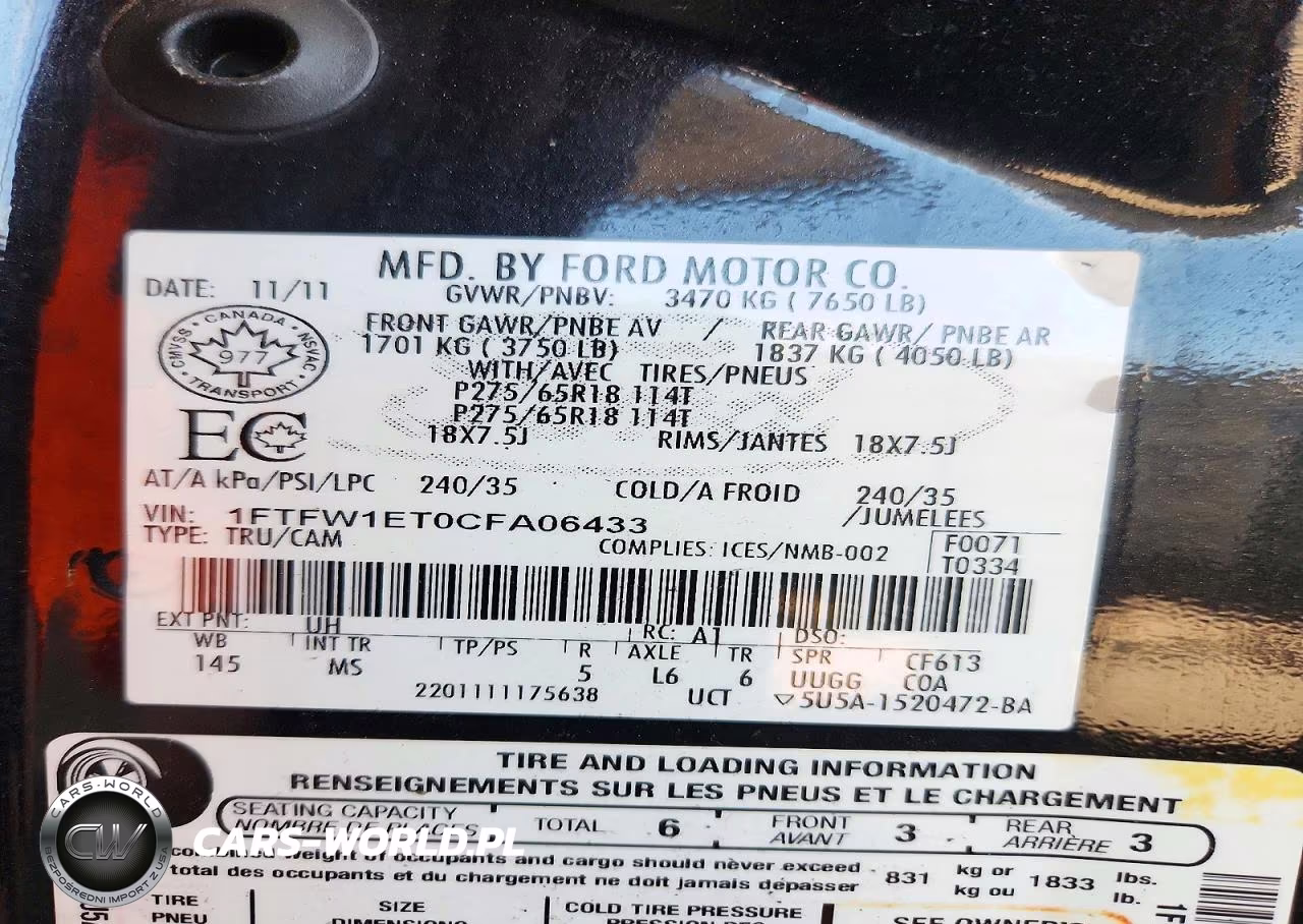 2012 Ford F150 Supercrew VIN:1FTFW1ET0CFA06433 - 12