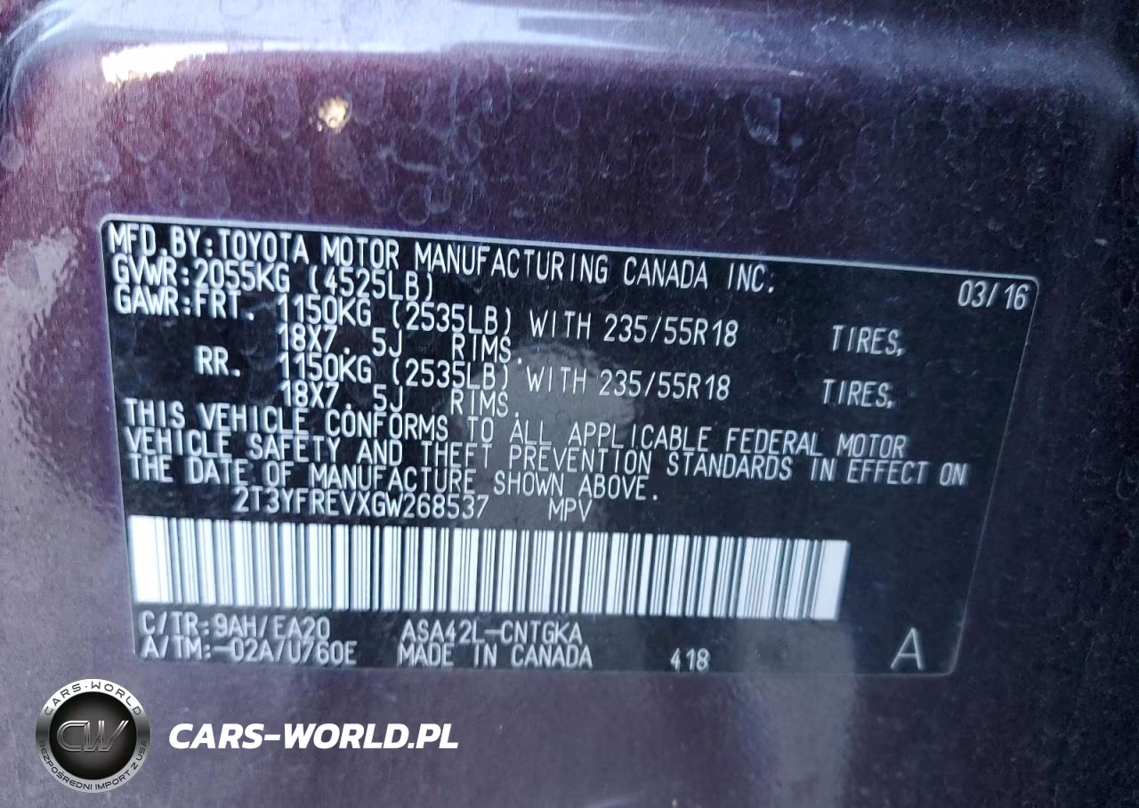 2016 Toyota Rav4 Limited VIN:2T3YFREVXGW268537 - 13