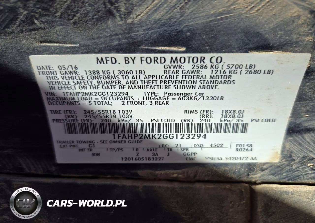 2016 Ford Taurus Police Interceptor VIN:1FAHP2MK2GG123294 - 12