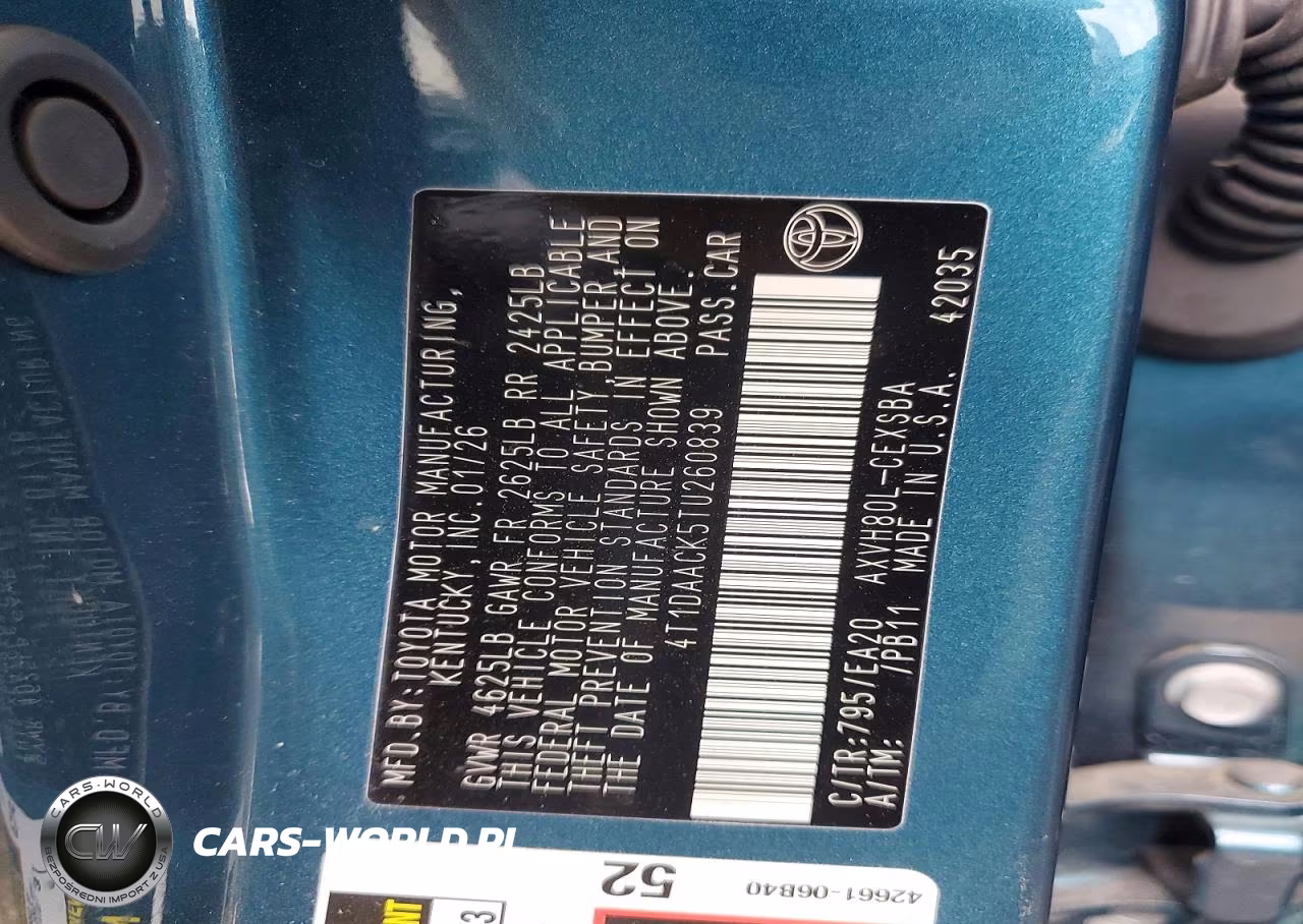 2026 Toyota Camry Se VIN:4T1DAACK5TU260839 - 8
