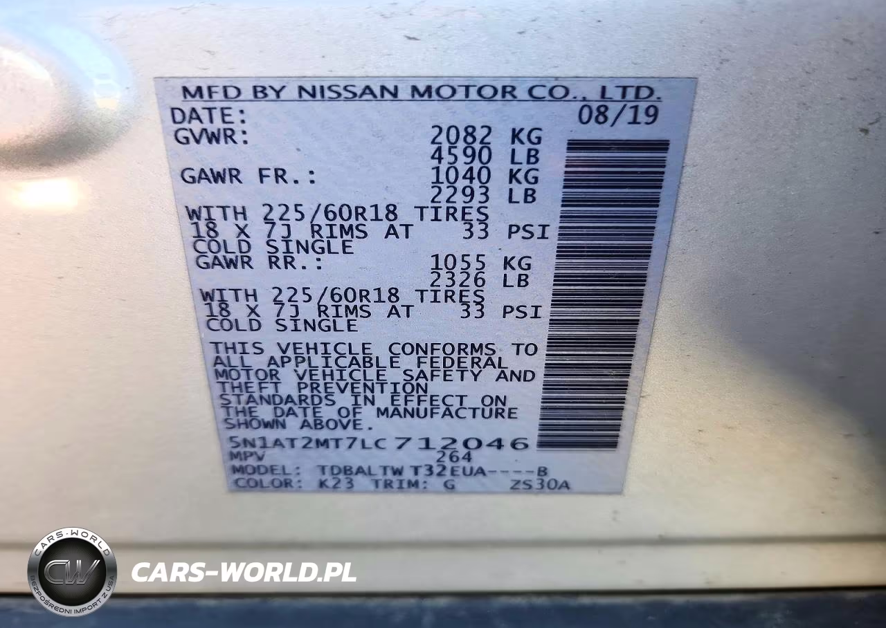 2020 Nissan Rogue Sv VIN:5N1AT2MT7LC712046 - 13