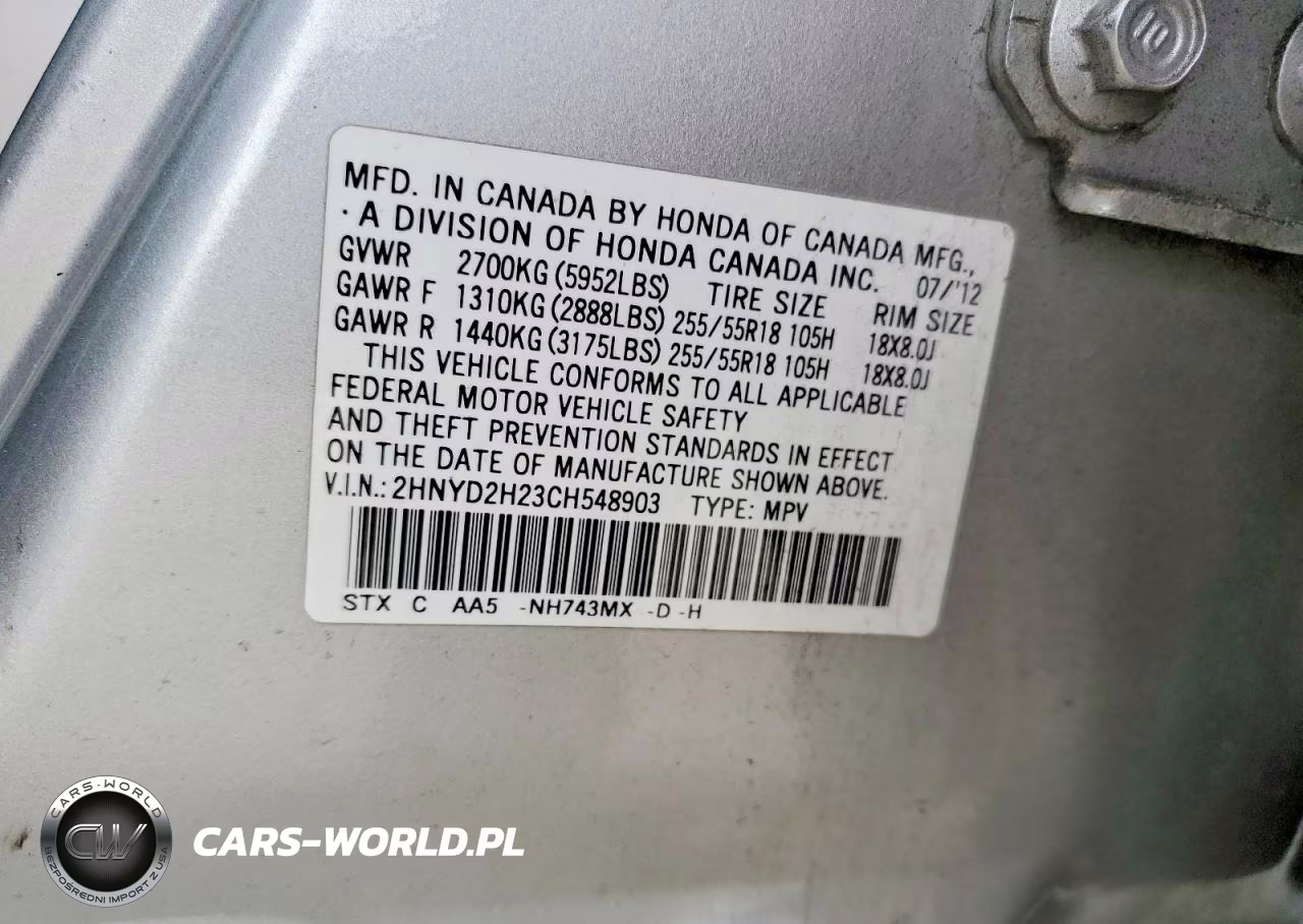 2012 Acura Mdx VIN:2HNYD2H23CH548903 - 13