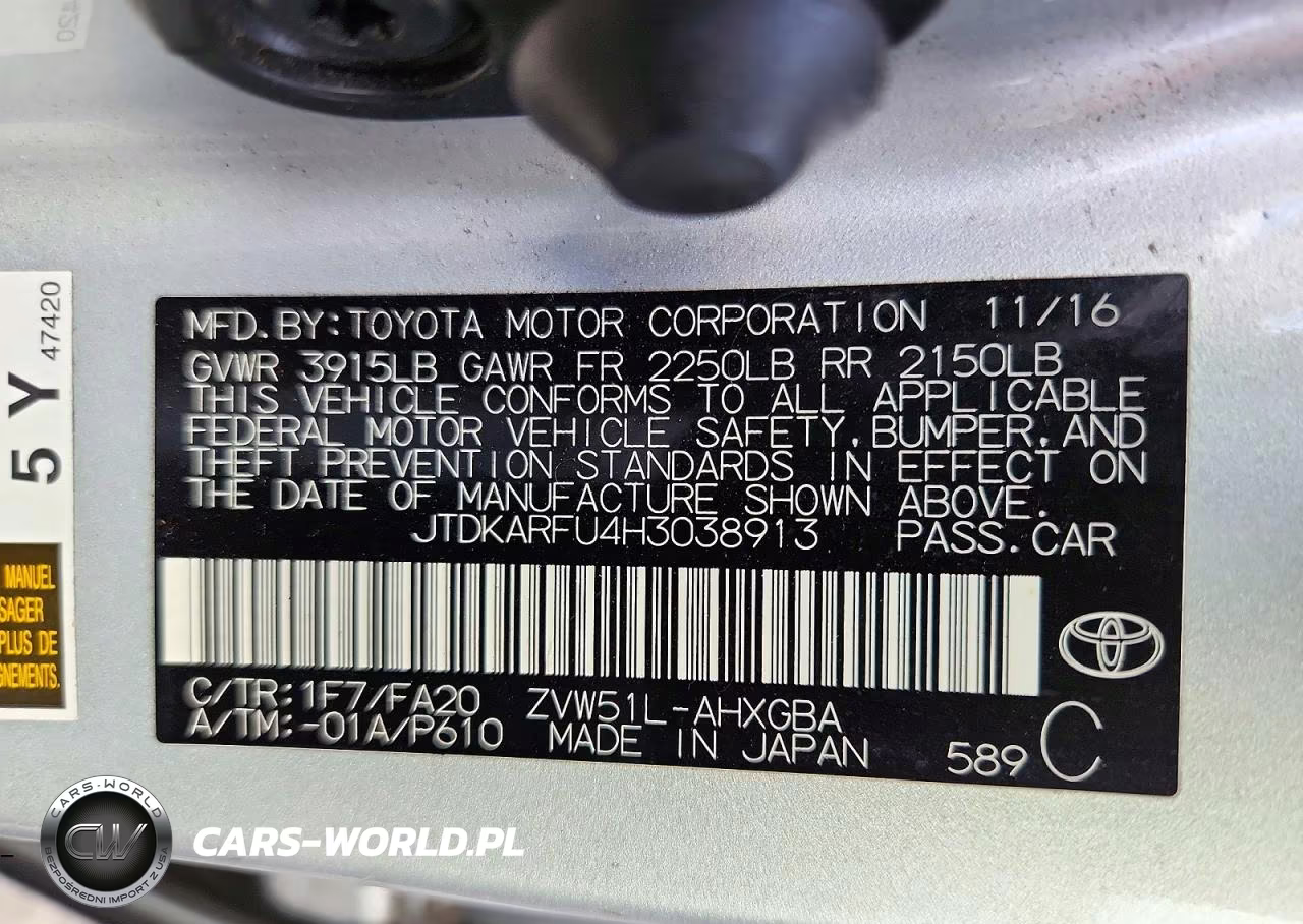 2017 Toyota Prius Three VIN:JTDKARFU4H3038913 - 12