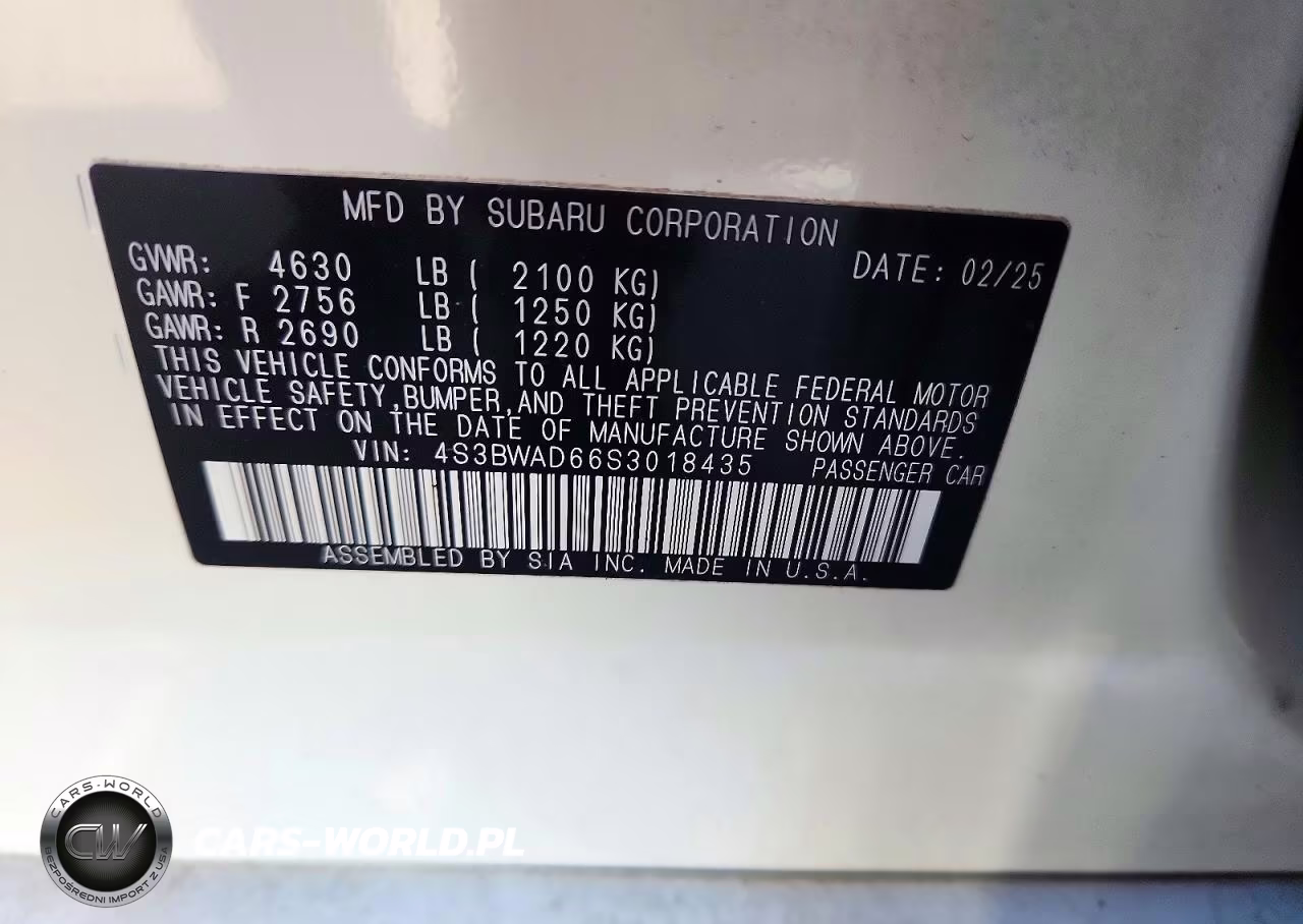 2025 Subaru Legacy Premium VIN:4S3BWAD66S3018435 - 13