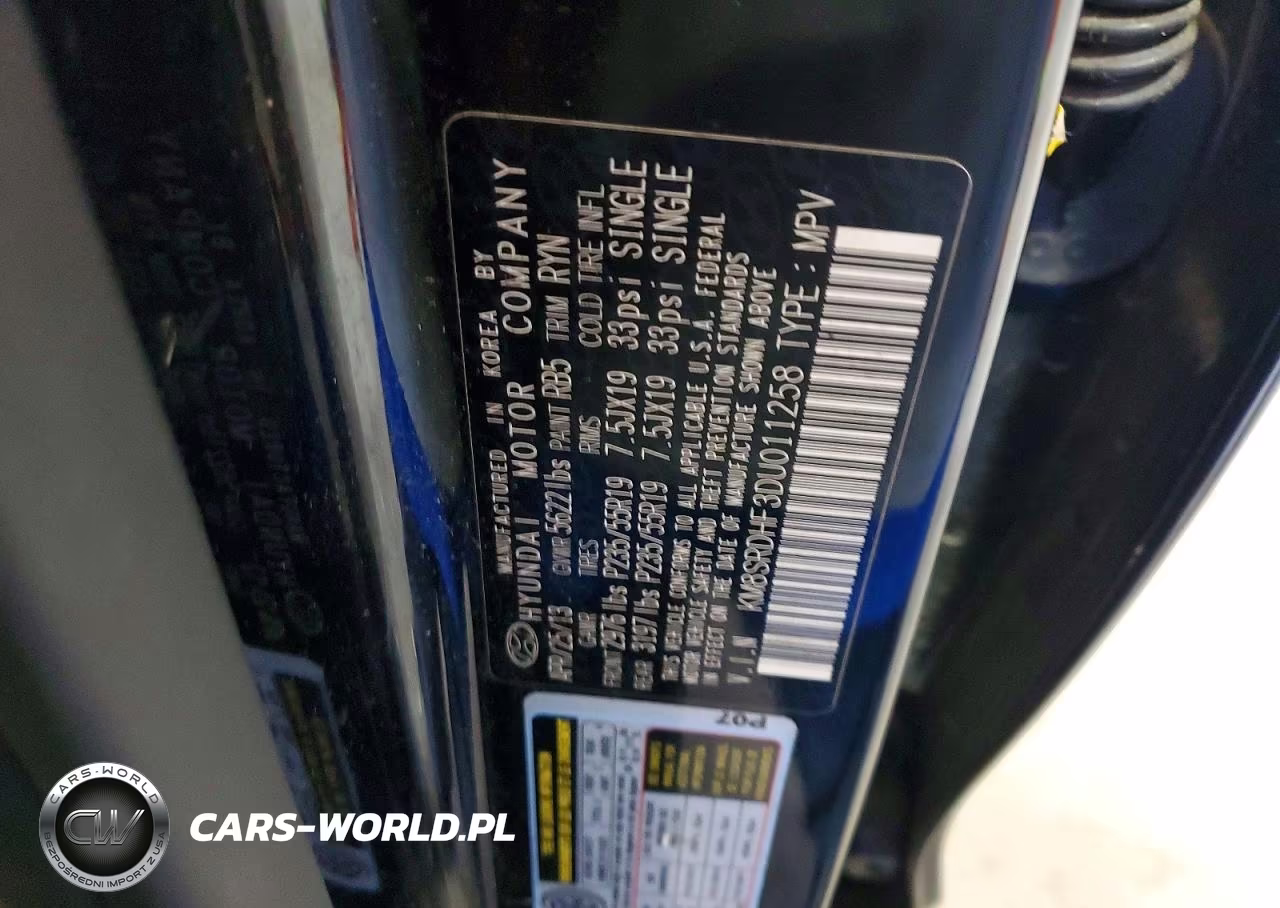 2013 Hyundai Santa Fe Limited VIN:KM8SRDHF3DU011258 - 13