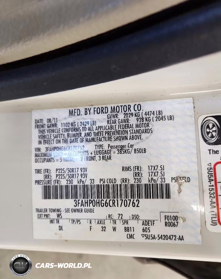 2012 Ford Fusion Se VIN:3FAHP0HG6CR170762 - 12
