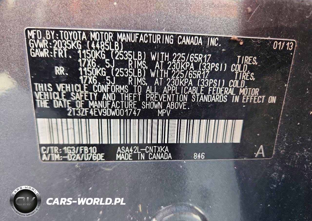 2013 Toyota Rav4 Standard VIN:2T3ZF4EV9DW001747 - 14