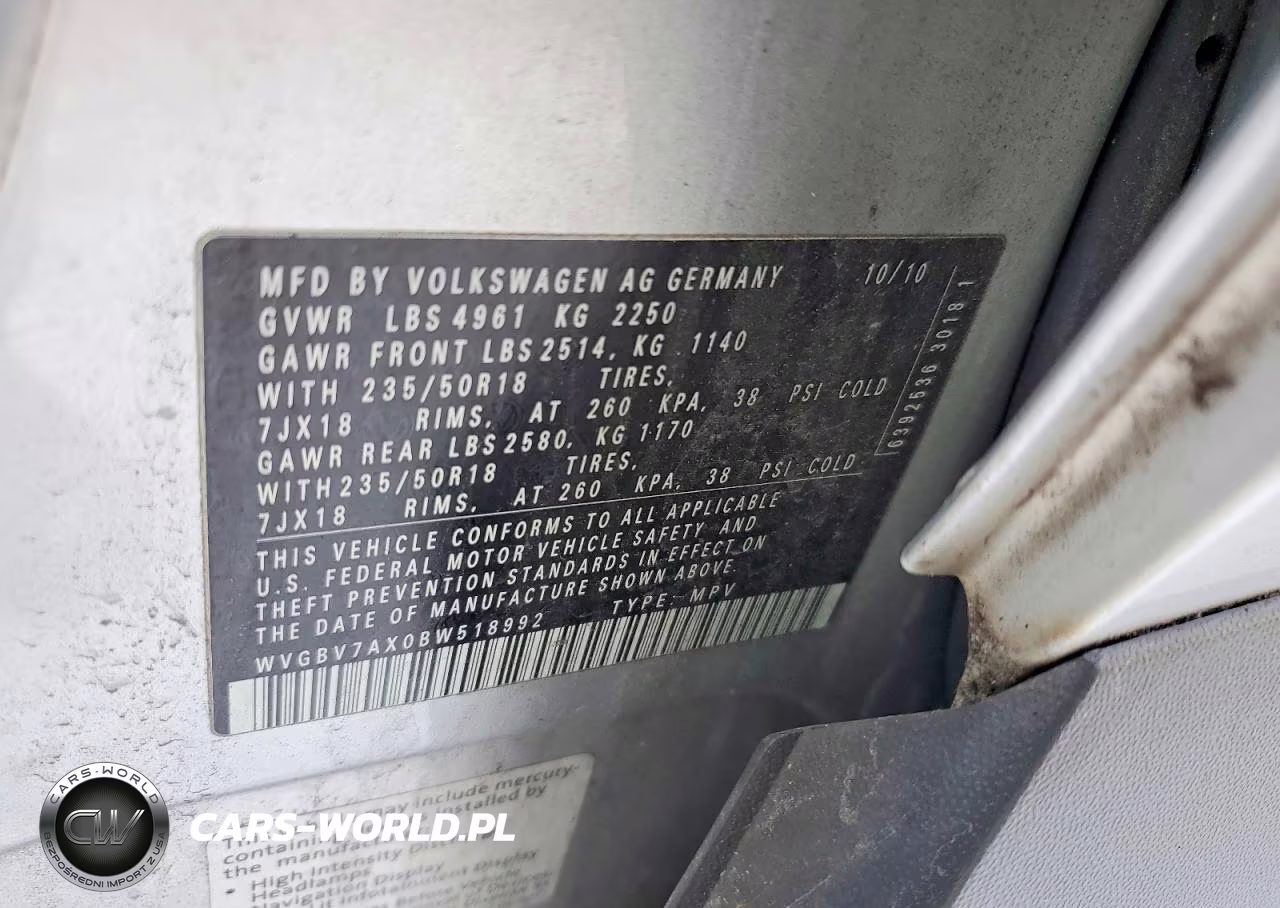 2011 Volkswagen Tiguan S VIN:WVGBV7AX0BW518992 - 13