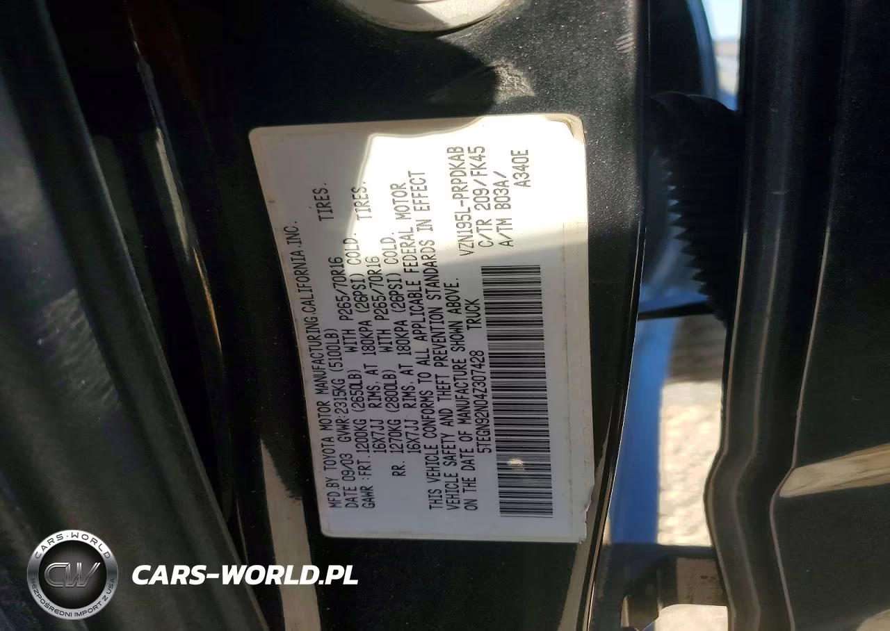2004 Toyota Tacoma Prerunner V6 VIN:5TEGN92N04Z307428 - 12