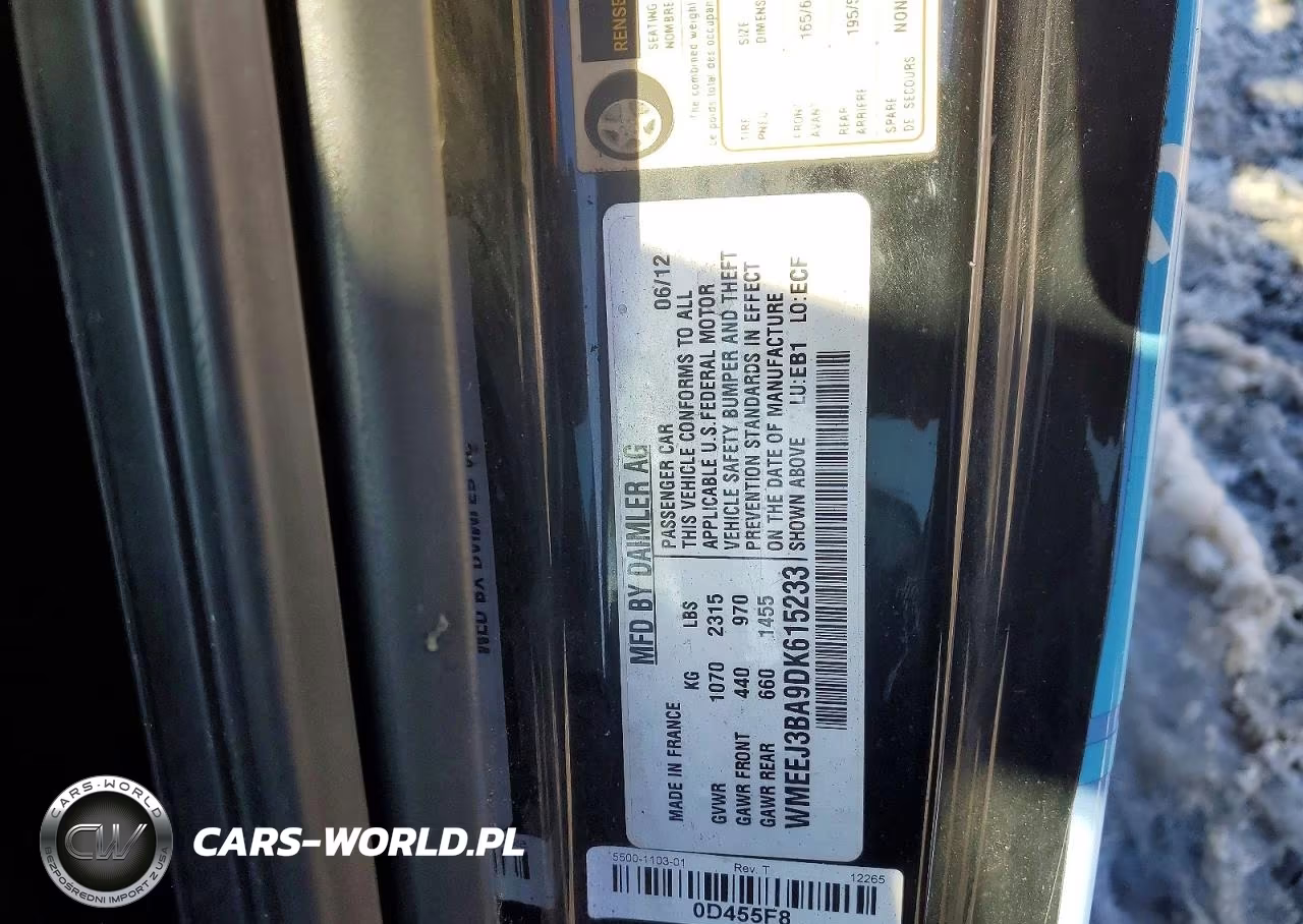 2013 Smart Fortwo Pure VIN:WMEEJ3BA9DK615233 - 12