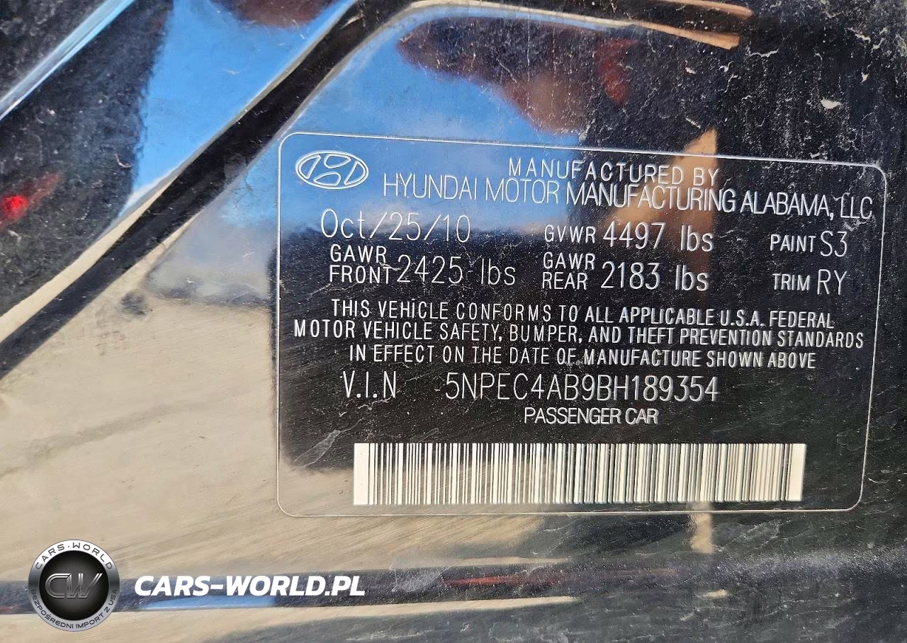 2011 Hyundai Sonata Se 2.0T VIN:5NPEC4AB9BH189354 - 12
