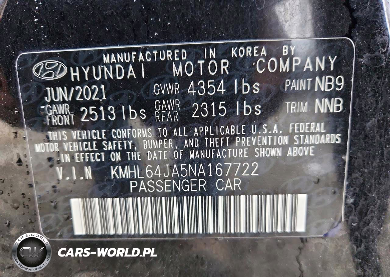2022 Hyundai Sonata Sel VIN:KMHL64JA5NA167722 - 13