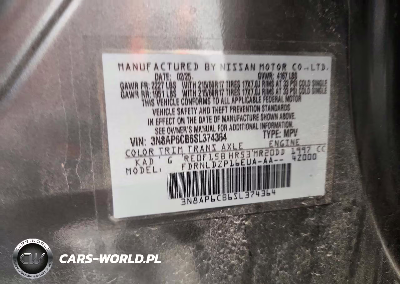 2025 Nissan Kicks Sv VIN:3N8AP6CB6SL374364 - 12