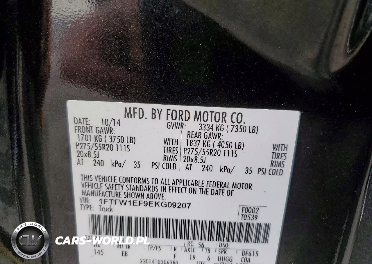 2014 Ford F150 Supercrew VIN:1FTFW1EF9EKG09207 - 13